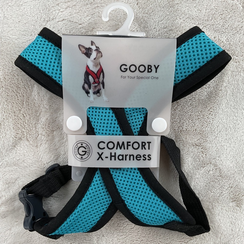 Gooby Comfort X-Harness Turquoise Small Choke Free Mesh Dog Harness NEW